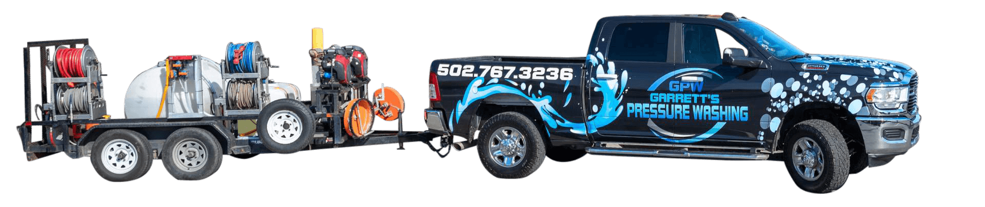 Garrett's Pressure Washing Equipment and Truck
